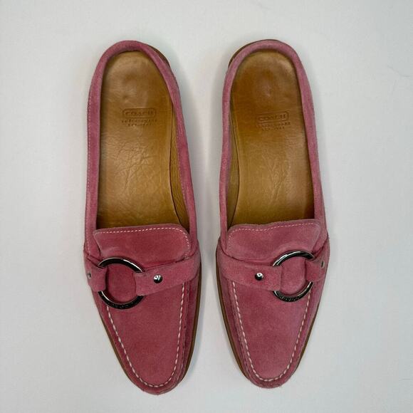 Coach Women’s Pink Suede Mule Slides - Picture 2 of 11